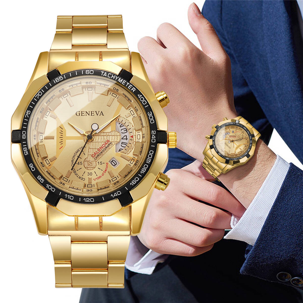 Luxury Watch Organizer For Men - ファッションメンズビジネスウォッチ高級大型ダイヤルカレンダークォーツ時計メンズ時計リロイ Hombre (箱なし)
