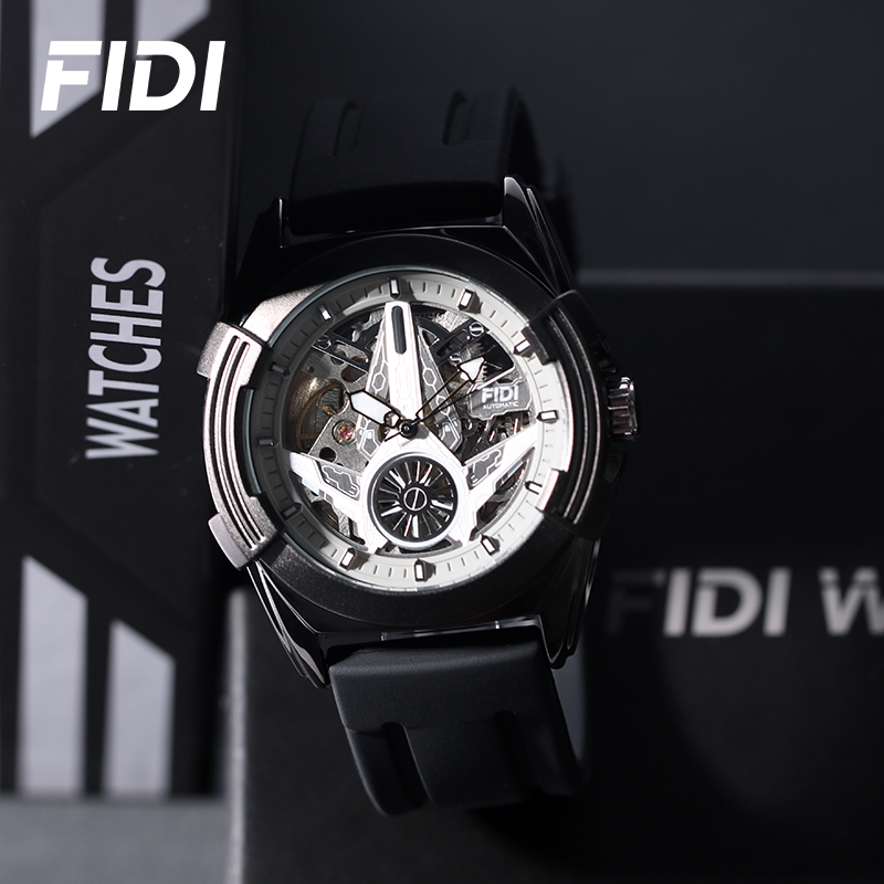 Luxury Watch Hublot - FIDI 自動機械式時計男性用スケルトンダイヤルシリコンストラップ 3ATM 防水スポーツ腕時計高級ファッションビジネス