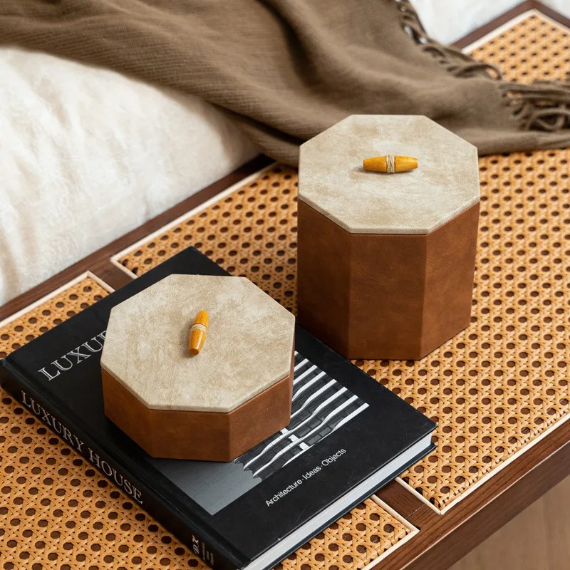 Luxury Watch Storage - イタリア製時計オーガナイザー滑らかな植毛レザー高級八角形時計収納ボックス寝室小物収納ルーム家庭用収納