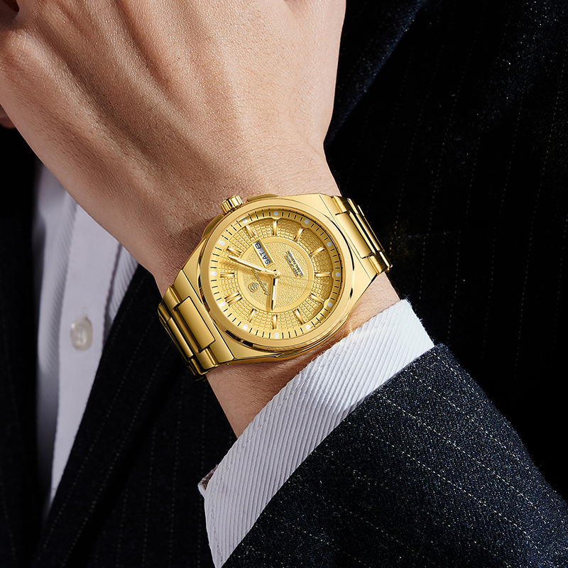 Luxury Watch Organizer For Men - 2026 新しい軍事高級男の腕時計ラウンド防水発光日付週メンズ腕時計ステンレス鋼クォーツメンズ腕時計リロイ + ボックス