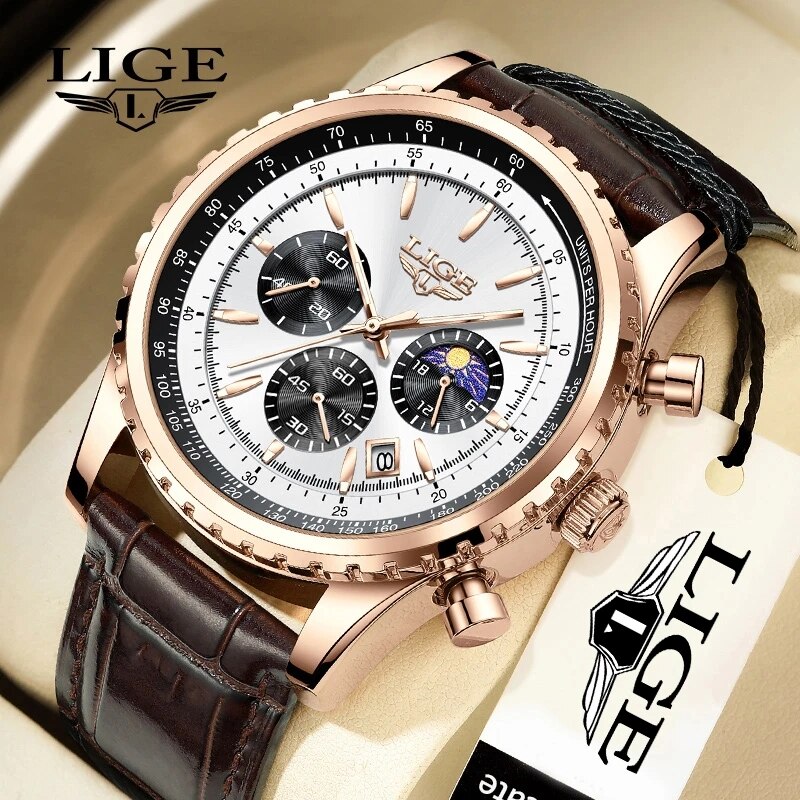 Luxury Watch Organizer For Men - Lige新メンズ時計トップブランド高級男性用腕時計革クォーツ時計スポーツ防水男性用時計relogio男性用 + ボックス