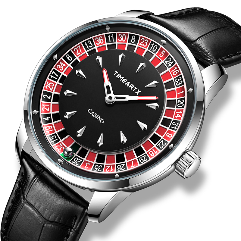 Luxury Watch Hublot - TIMEARTX メンズ腕時計新しいヨーロッパルーレットデザインポーカーゲームファッションクォーツムーブメントステンレス鋼腕時計父の日ギフト