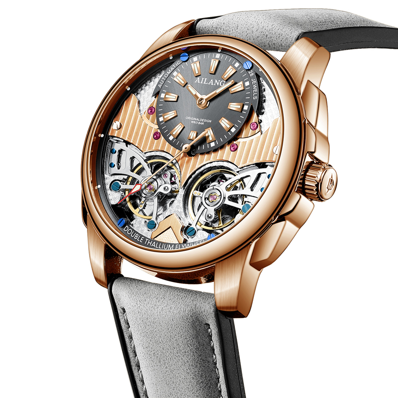 Luxury Watch Hublot - AILANG 自動機械式防水スポーツミリタリーメンズウォッチ高級ダブルトゥールビヨン男性腕時計レザーストラップ