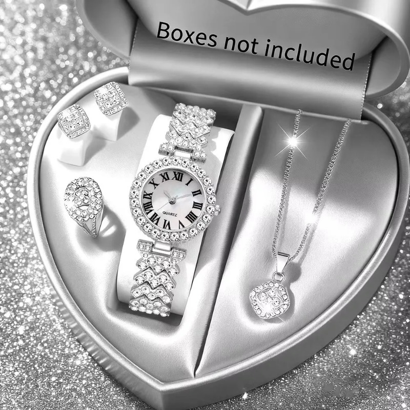 5 個の高級ラインストーンレディースウォッチジュエリーセット - Luxury Watch Storage のレビューと価格