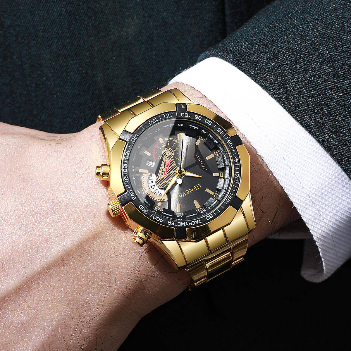 ファッションメンズビジネスウォッチ高級大型ダイヤルカレンダー - Luxury Watch Organizer For Men のレビューと価格