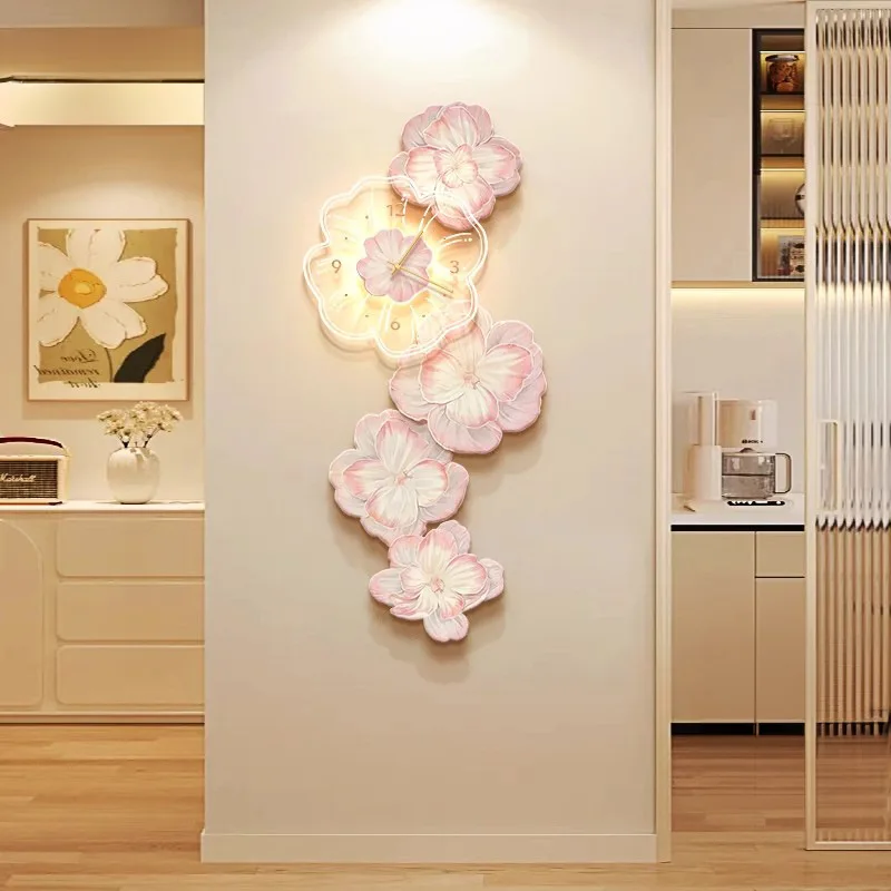 ピンクの花が付いた豪華な壁掛け時計,装飾的な室内装飾,リビン - Luxury Watch House のレビューと価格