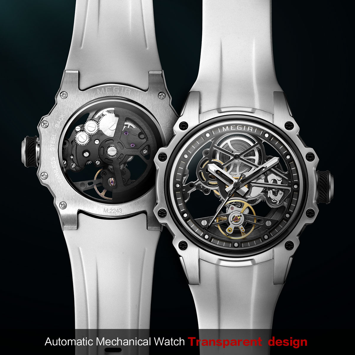 Megir-男性用自動機械式時計,ステンレススチールケース付 - Luxury Watch Hublot のレビューと価格