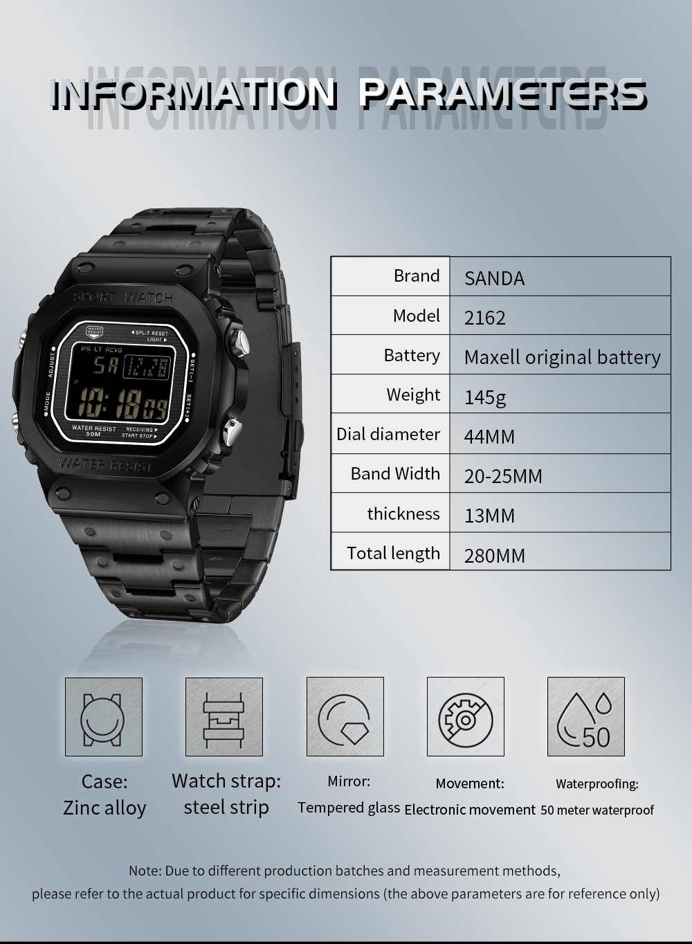 SANDA 2162 メンズ電子デジタル腕時計 カウントダウ - Minute Repeater Watch のレビューと価格