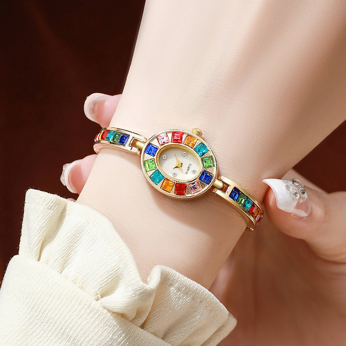2 ピース/セット高級ラインストーン女性用腕時計ファッション - Luxury Watch Storage のレビューと価格