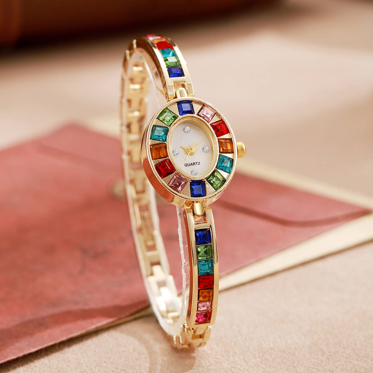2 ピース/セット高級ラインストーン女性用腕時計ファッション - Luxury Watch Storage のレビューと価格