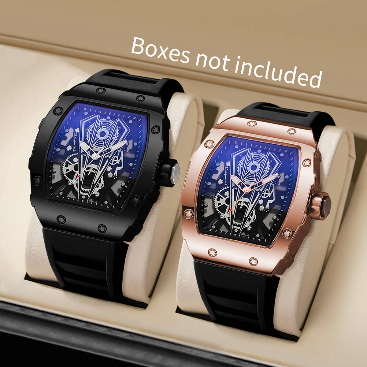 1/2 個の高級ラージダイヤルメンズクォーツ時計カジュアルシ - Luxury Watch Organizer For Men のレビューと価格