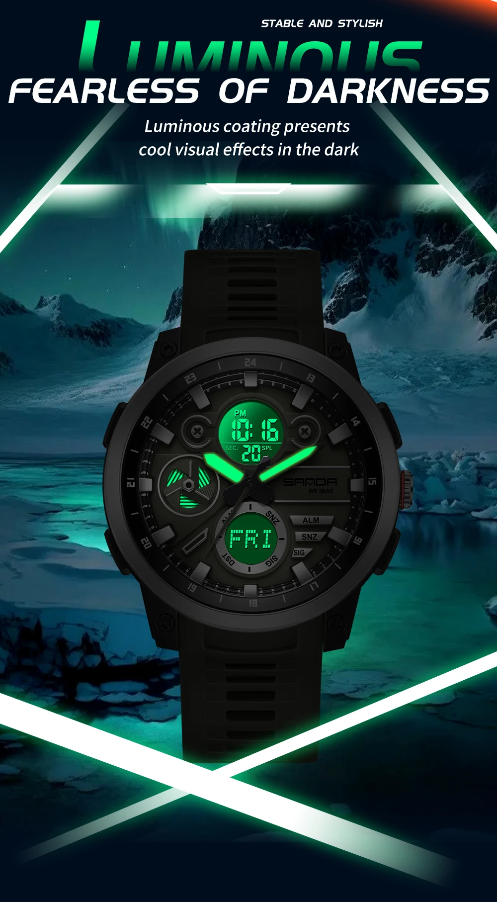 SANDA ブランド 3379 新しいメンズ電子時計デュアル - Minute Repeater Watch のレビューと価格
