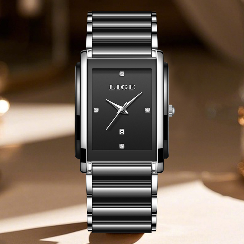 LIGE 新しい高級女性腕時計エレガントなセラミッククォーツ - Luxury Watch Storage のレビューと価格