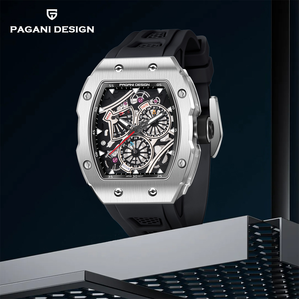パガーニデザインブラックシリコン防水メンズ中空大型ダイヤルフ - Luxury Watch Hublot のレビューと価格
