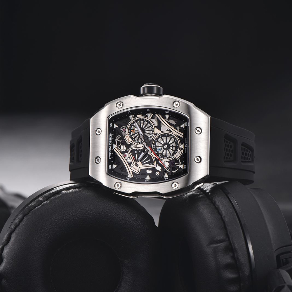 パガーニデザインブラックシリコン防水メンズ中空大型ダイヤルフ - Luxury Watch Hublot のレビューと価格