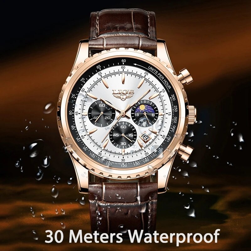 Lige新メンズ時計トップブランド高級男性用腕時計革クォーツ - Luxury Watch Organizer For Men のレビューと価格