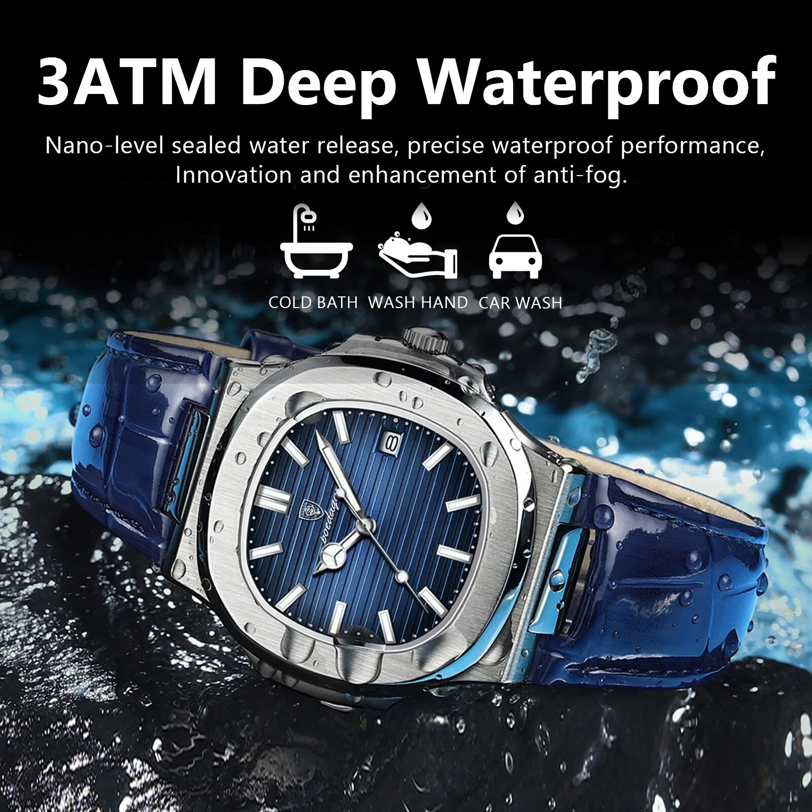 Poedagar トップ高級スクエアマン腕時計日付防水発光メ - Luxury Watch Organizer For Men のレビューと価格