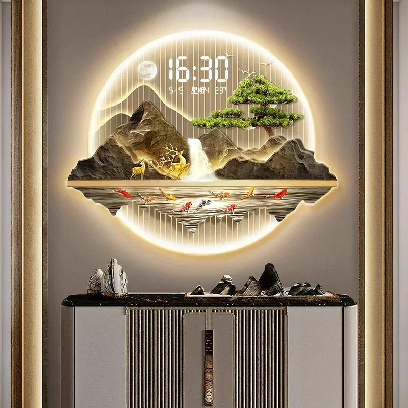 アート壁画壁掛け時計 LED リビングルーム LED 高級デ - Luxury Watch House のレビューと価格