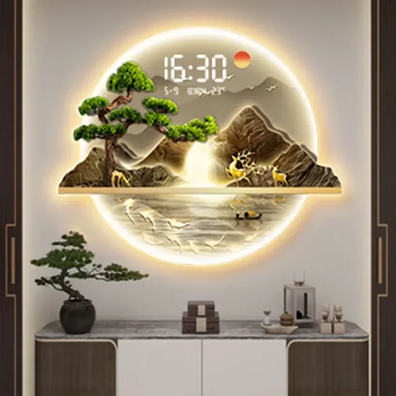 アート壁画壁掛け時計 LED リビングルーム LED 高級デ - Luxury Watch House のレビューと価格