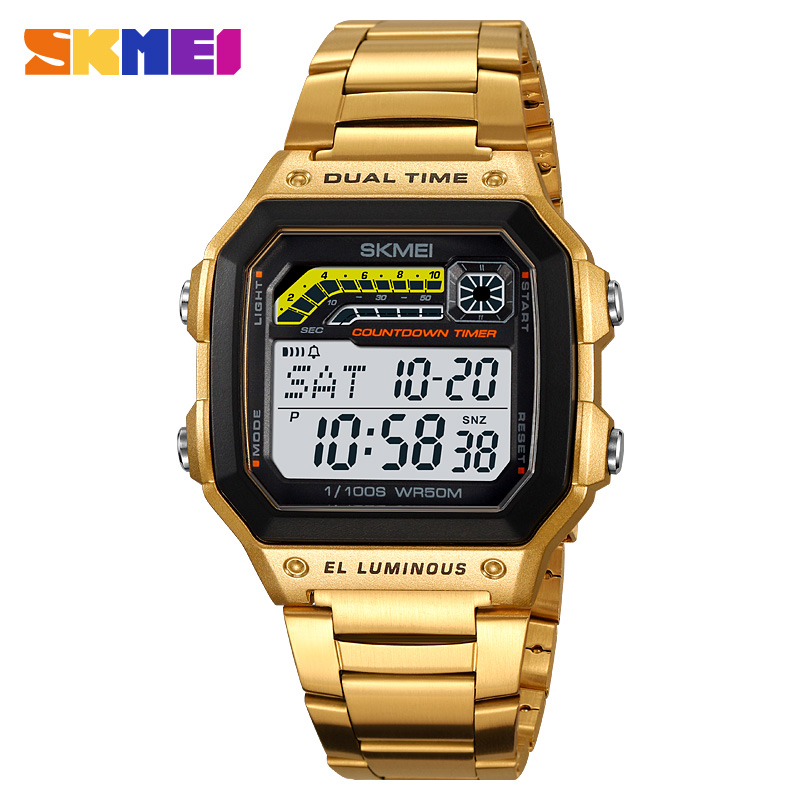 Skmei-メンズ防水デジタル時計,ステンレススチール,スポ - Minute Repeater Watch のレビューと価格