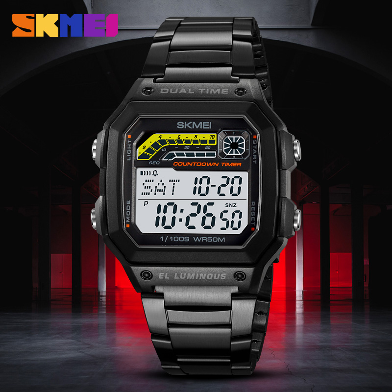 Skmei-メンズ防水デジタル時計,ステンレススチール,スポ - Minute Repeater Watch のレビューと価格