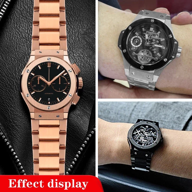 固体ステンレス鋼時計バンドウブロ時計ストラップ折りたたみバタ - Luxury Watch Hublot のレビューと価格