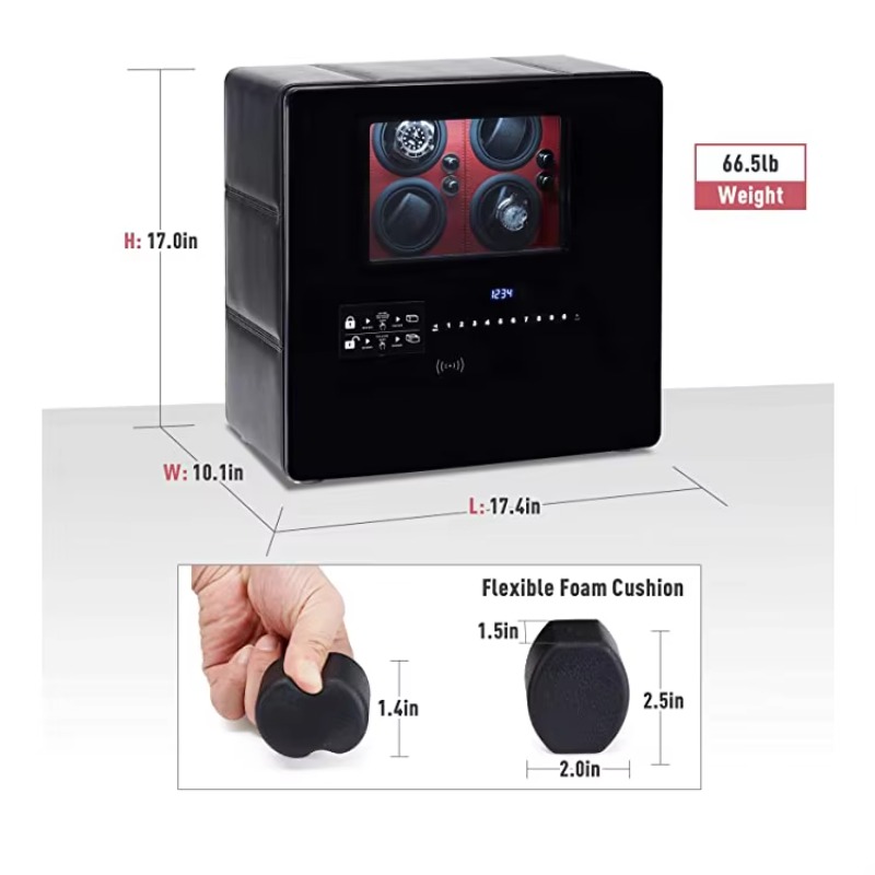 高級12自動巻き上げ機付きジュエリー収納デジタル指紋認証ウォ - Luxury Watch Storage のレビューと価格