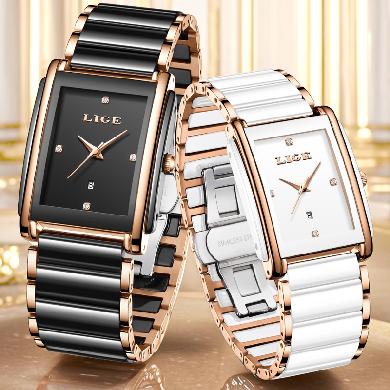 LIGE ファッションエレガントな女性用腕時計フルセラミック - Luxury Watch Storage のレビューと価格