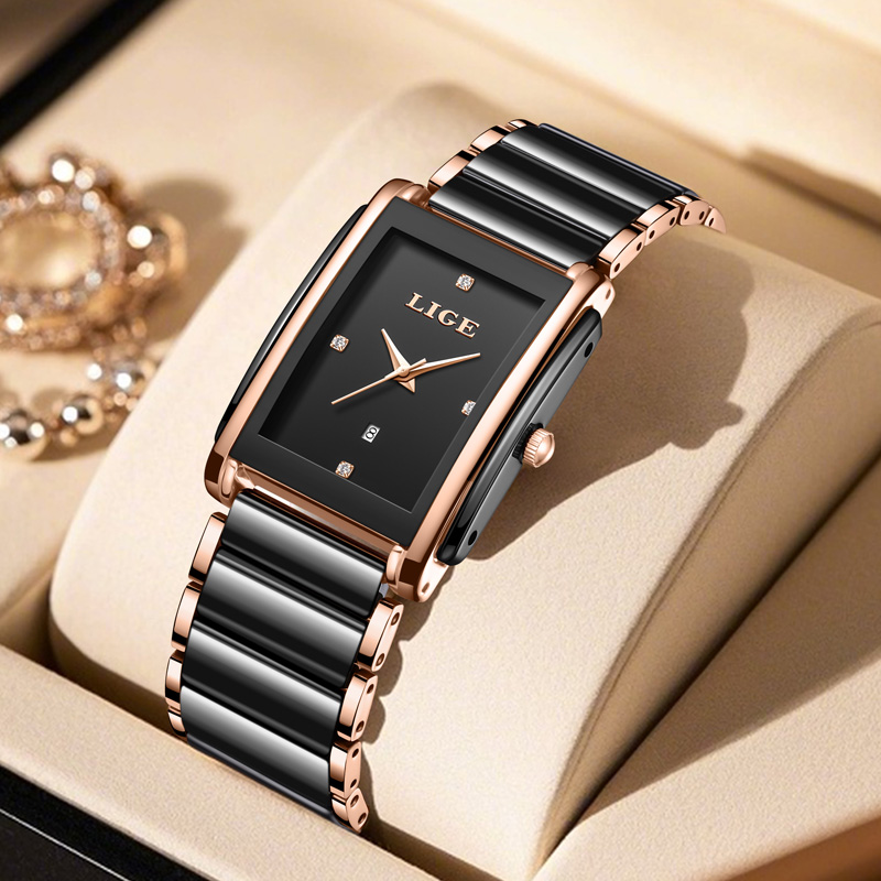 LIGE ファッションエレガントな女性用腕時計フルセラミック - Luxury Watch Storage のレビューと価格