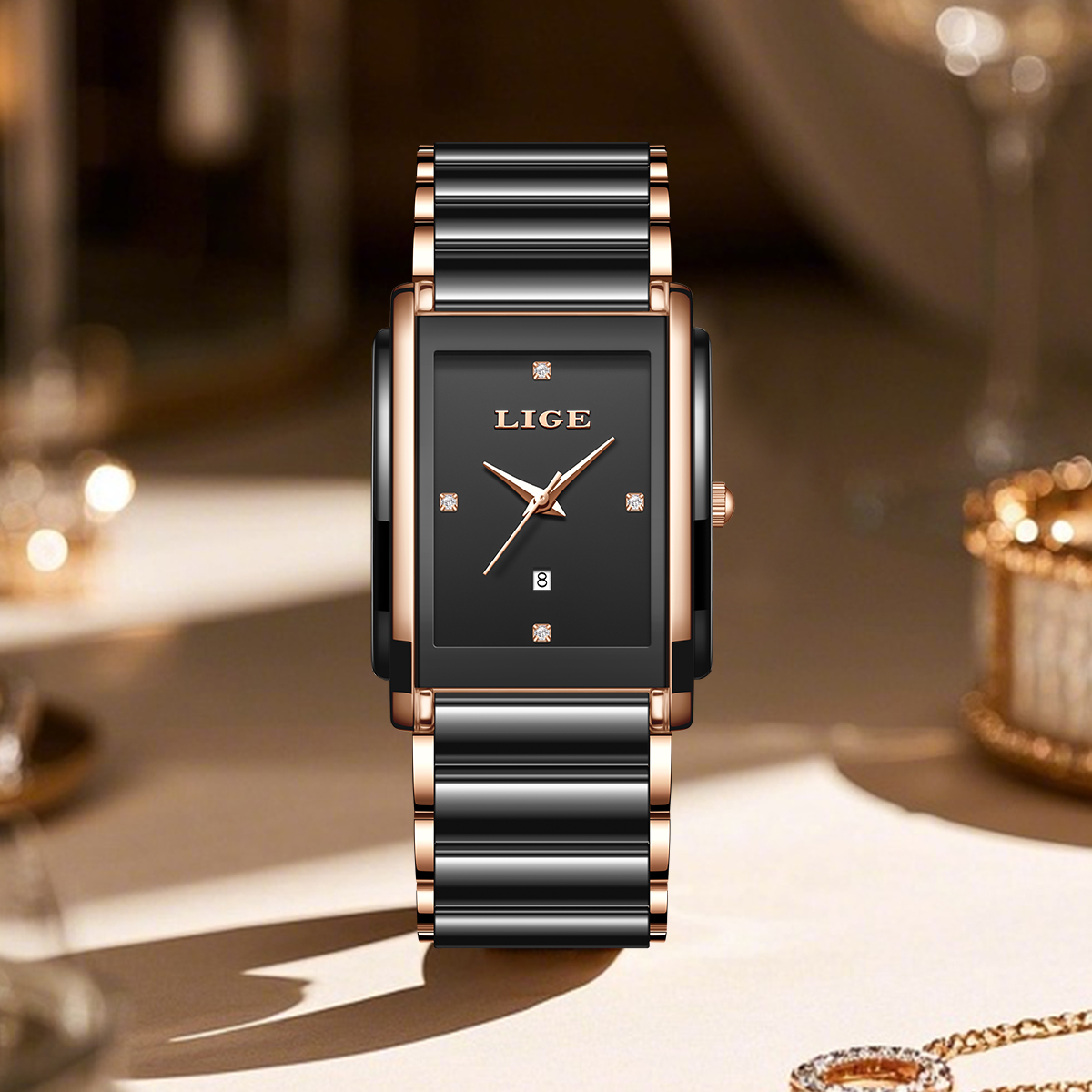 LIGE ファッションエレガントな女性用腕時計フルセラミック - Luxury Watch Storage のレビューと価格